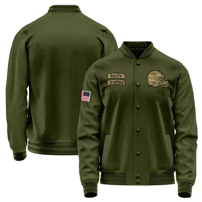 Men's Cleveland Browns Olive Salute to Service Sideline Performance Jacket