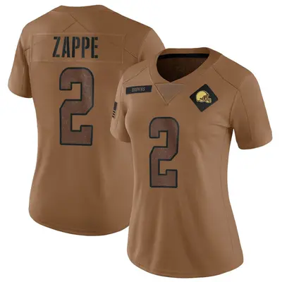 Women's Limited Bailey Zappe Cleveland Browns Brown 2023 Salute To Service Jersey